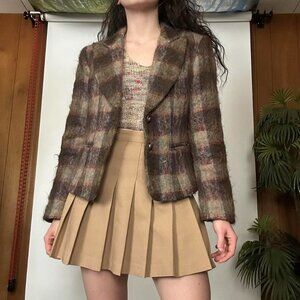 Plaid Fuzzy Vintage Mohair Blazer